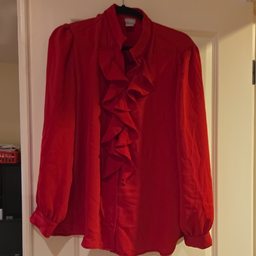 Chico's Ruffle Button Down Top